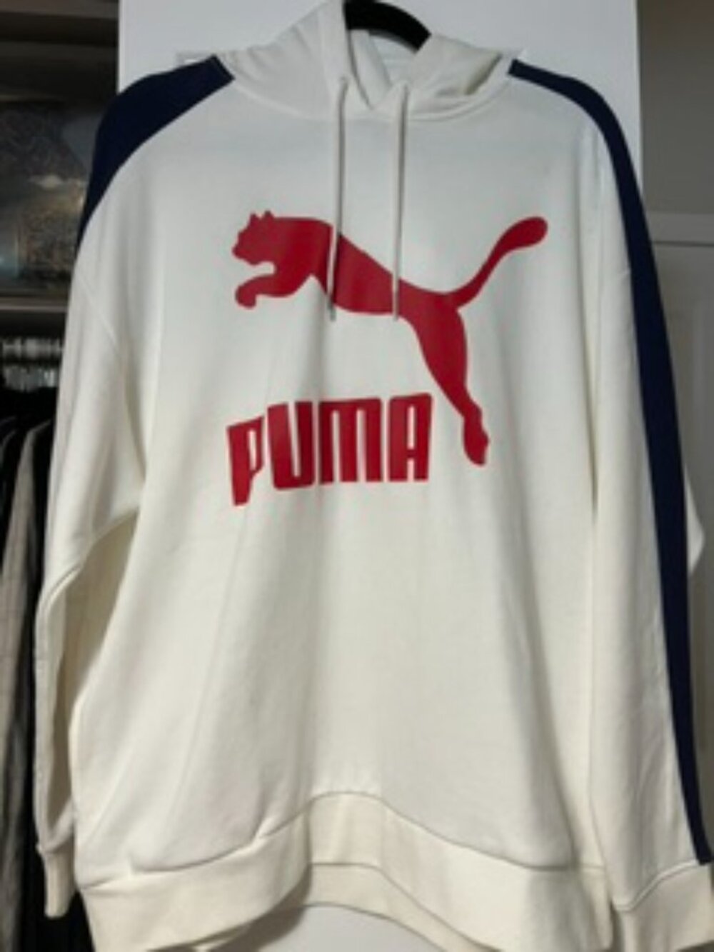 NWOT Puma Red/White/Blue Hoodie Sweatshirt Size Medium